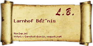 Larnhof Bónis névjegykártya
